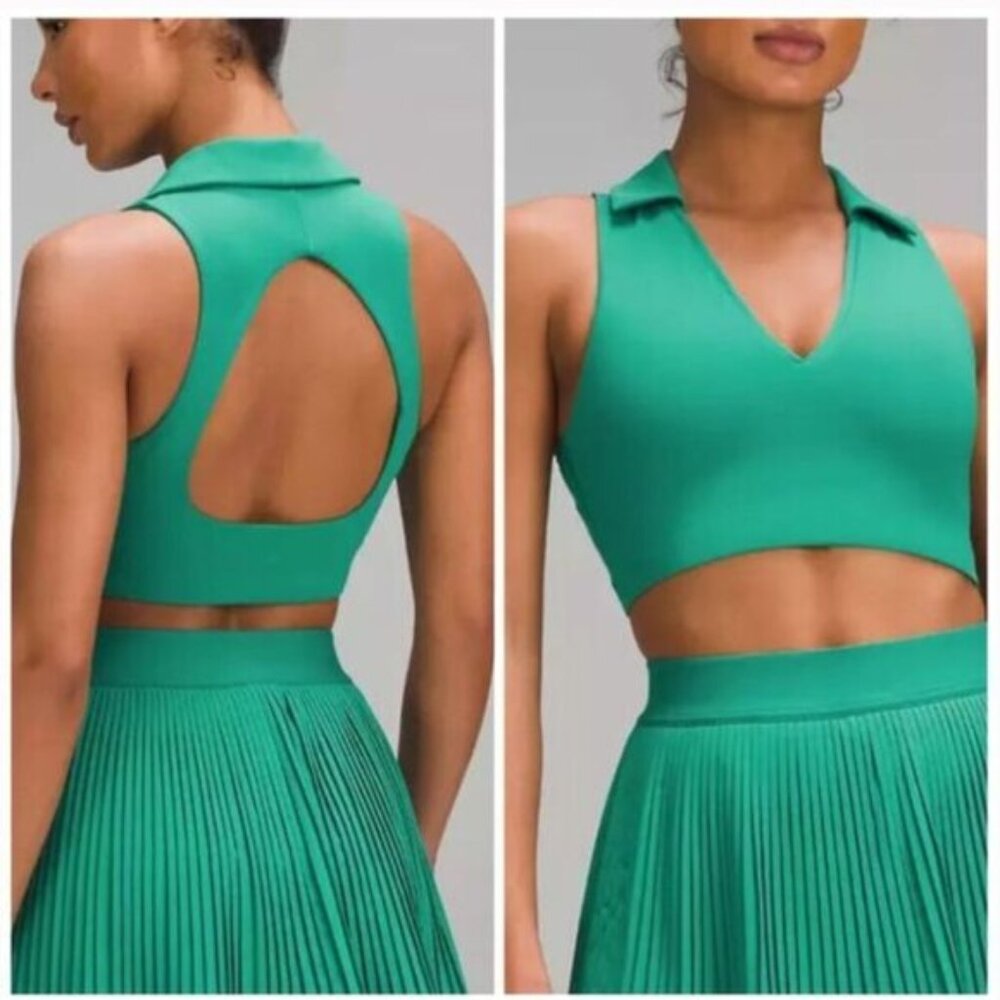 Lululemon Collared Longline Bra Cascadia Green NWT